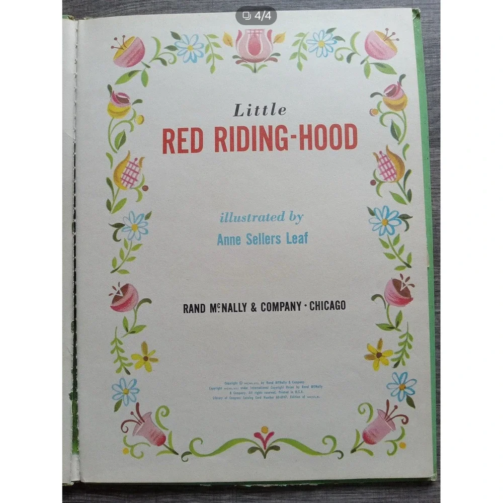 LITTLE RED RIDING-HOOD ‎  Rand McNally Tip Top Elf 1958 Anne Sellers Leaf